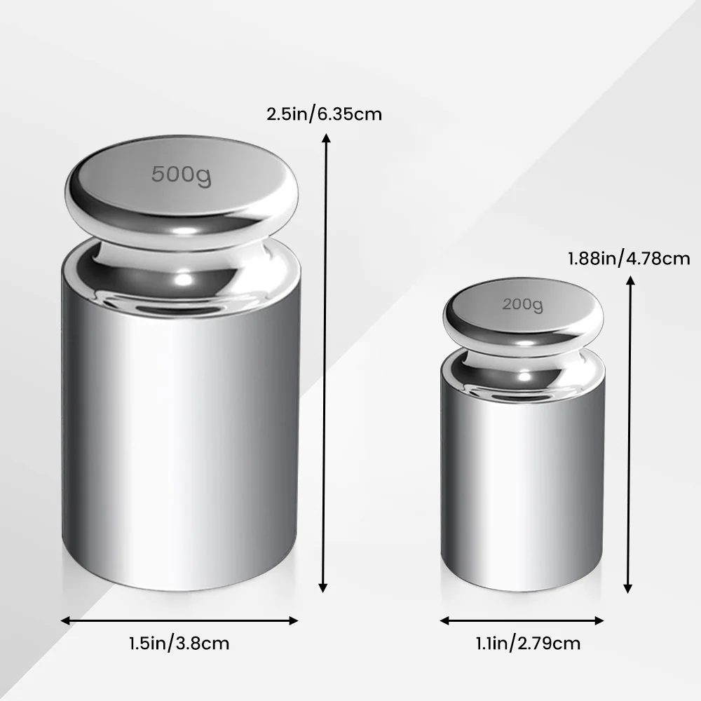 500g and 200g Calibration Weights For Digital Balances, Kitchen Scales, and Jewelry Scales Precision Grade Essential for Jeweler
