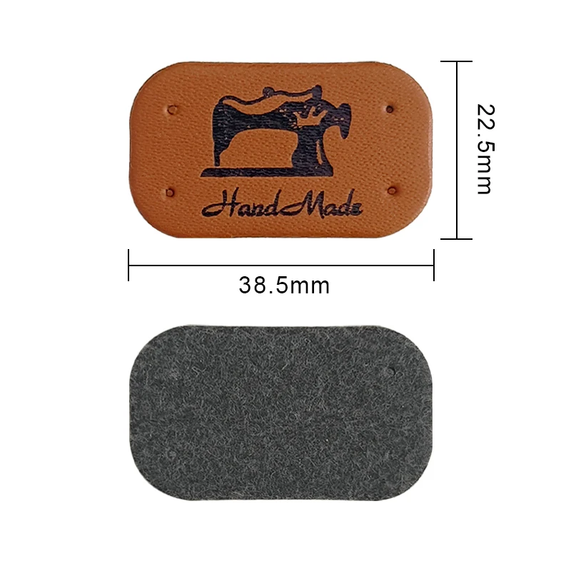 25/50Pcs Small Handmade Leather Clothing Labels for Gift Hat Sewing Leather Tags Hand Made Leather Skin DIY Decorative Tags