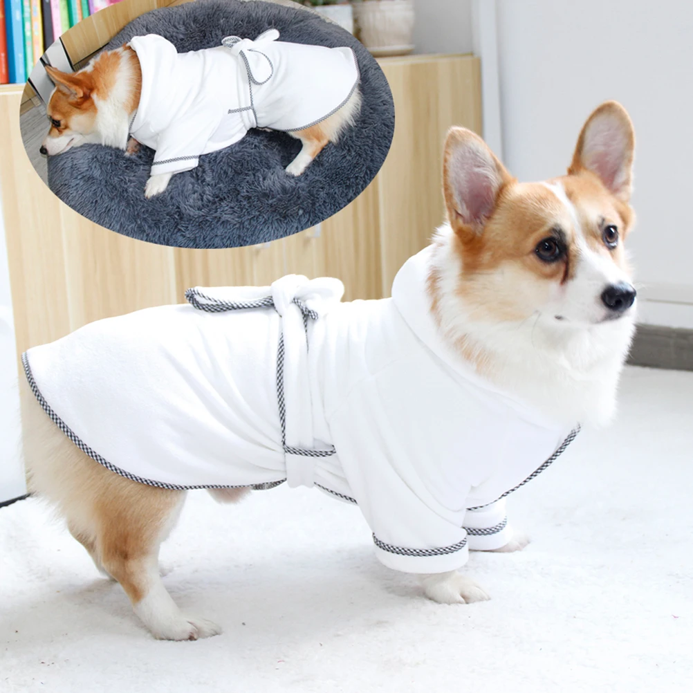 

Ultra Soft Pet Bathrobe For Dogs Cats Quick-Drying Warm Robe Snuggly Lightweight Water-Absorbent Easy Clean Stylish Pet