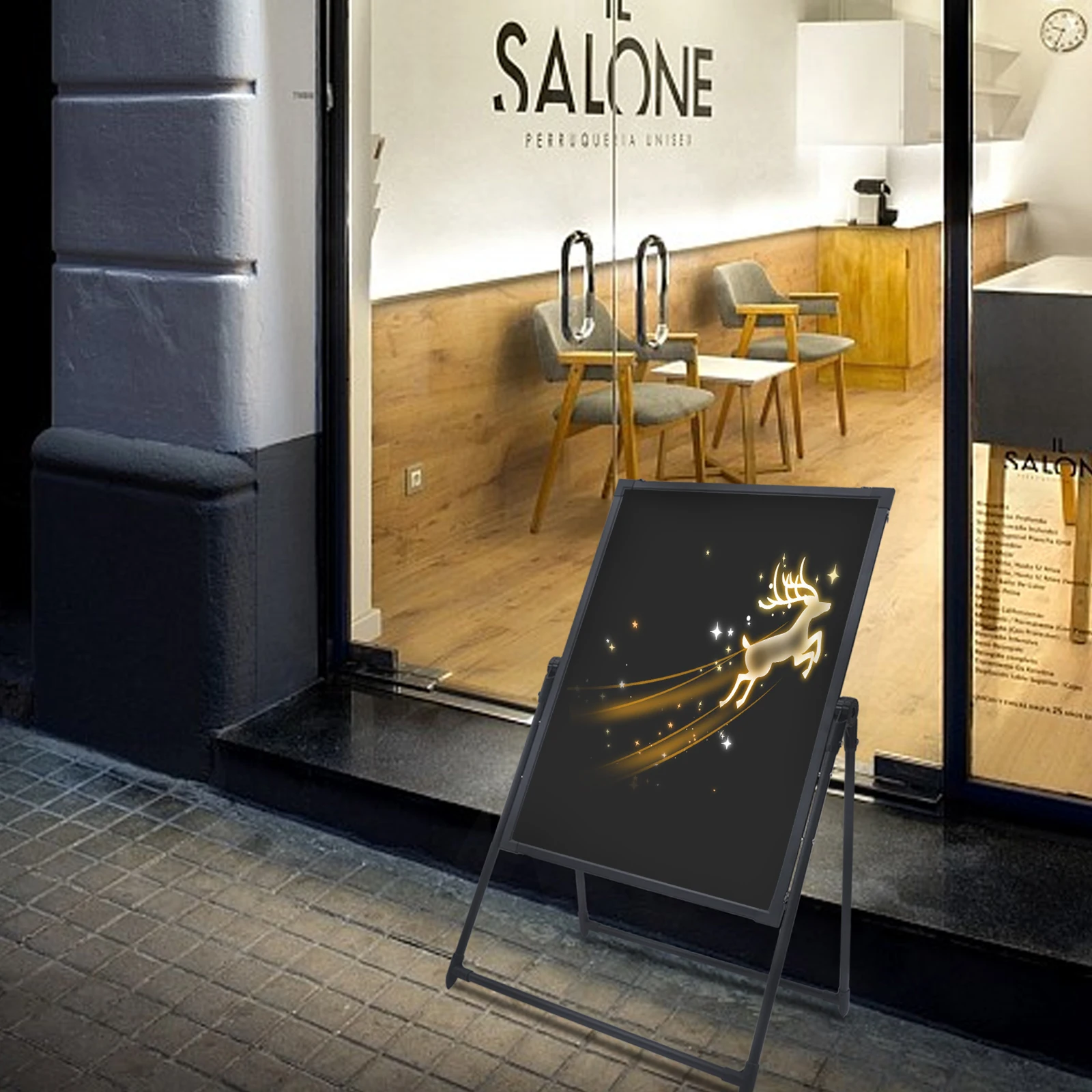 LED Message Board Self-Standing LED Signs, Menu Board with Adjustable Height, Aluminum Frame and High Brightness for Stores, Bar