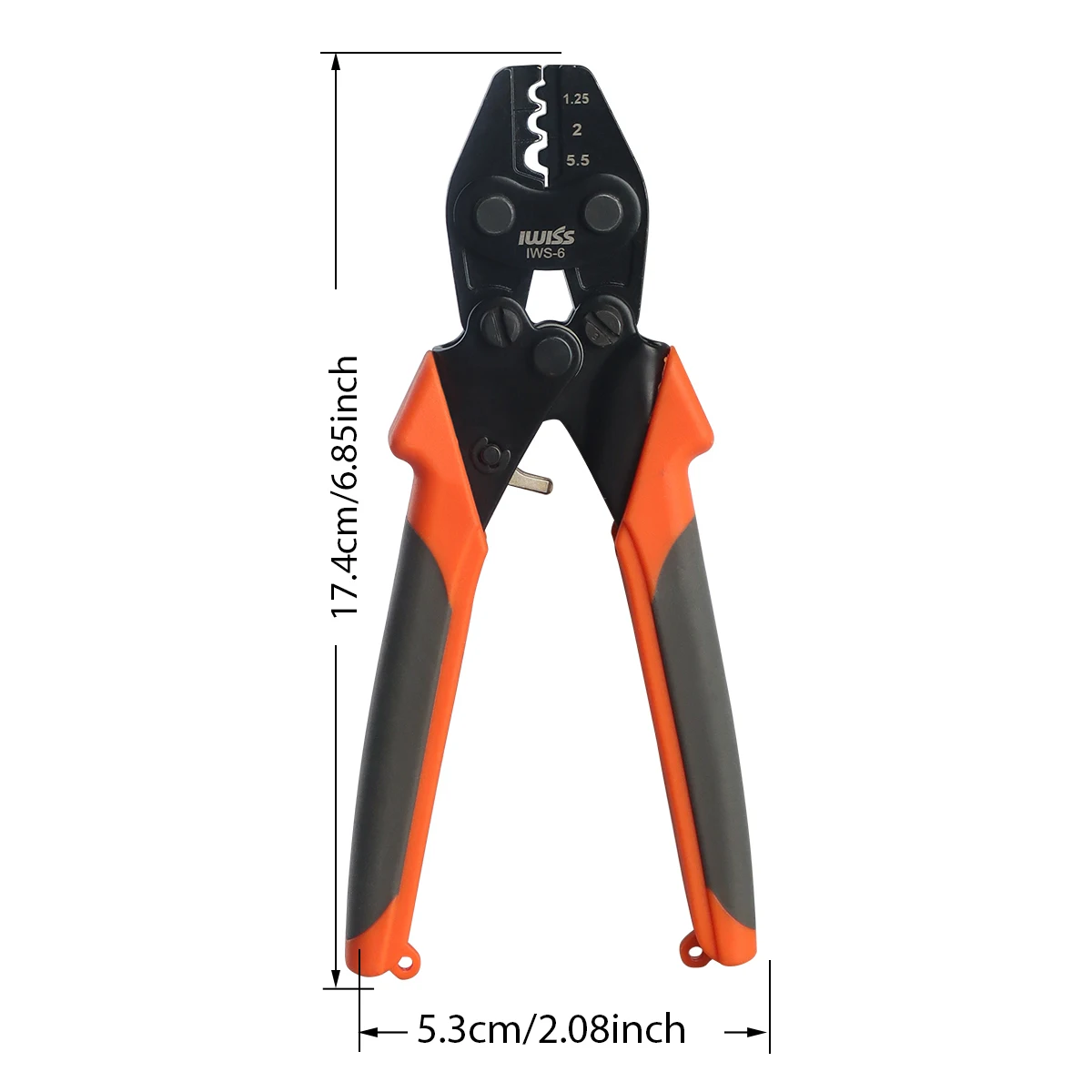 أداة مكشكشة طرفية غير معزولة من iCrimp، أداة تجعيد الأسلاك السقاطة IWS-6 لموصل المؤخرة النحاسية، موصلات أسلاك لصق #6