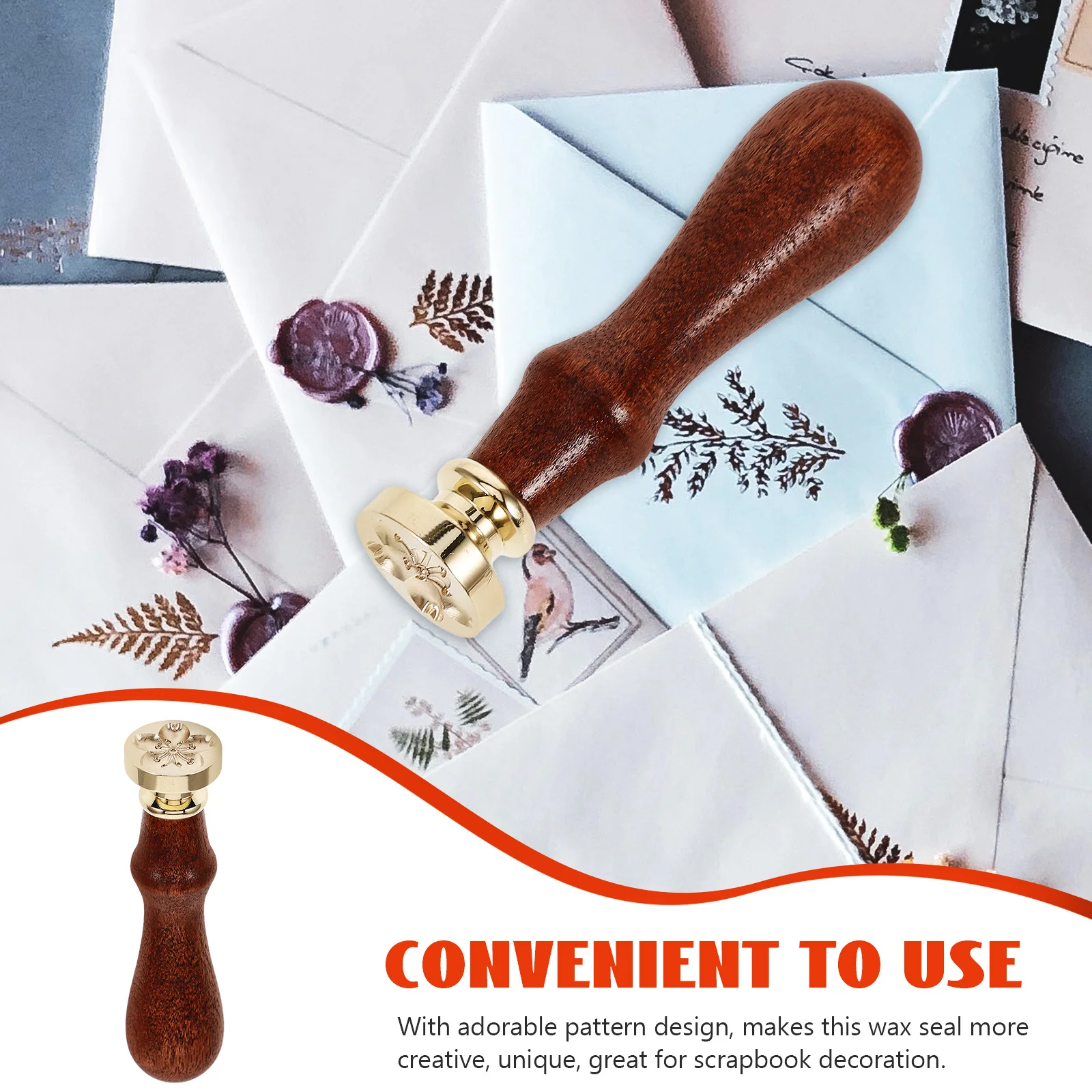 

1 set 1 Set Retro Sun Pattern Wax Seal Stamp Wooden Handle For Envelope Wedding Invitation Diy Craft Decoration Vintage Wax Seal