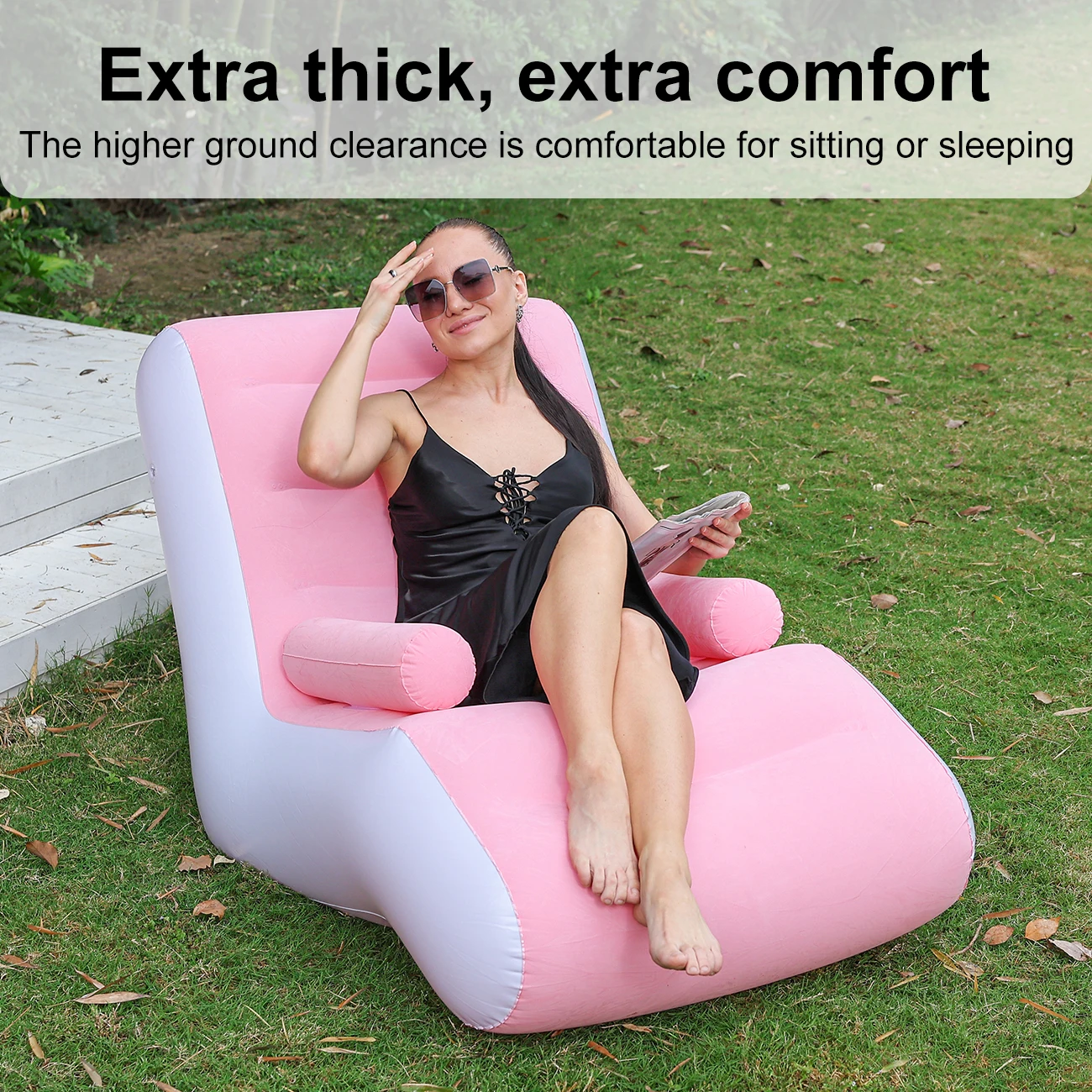 1PC Inflatable Recliner, Foldable Bedroom Living Room Lounge Chair, Indoor Sofa Recliner With Armrests, Outdoor Recliner image 5