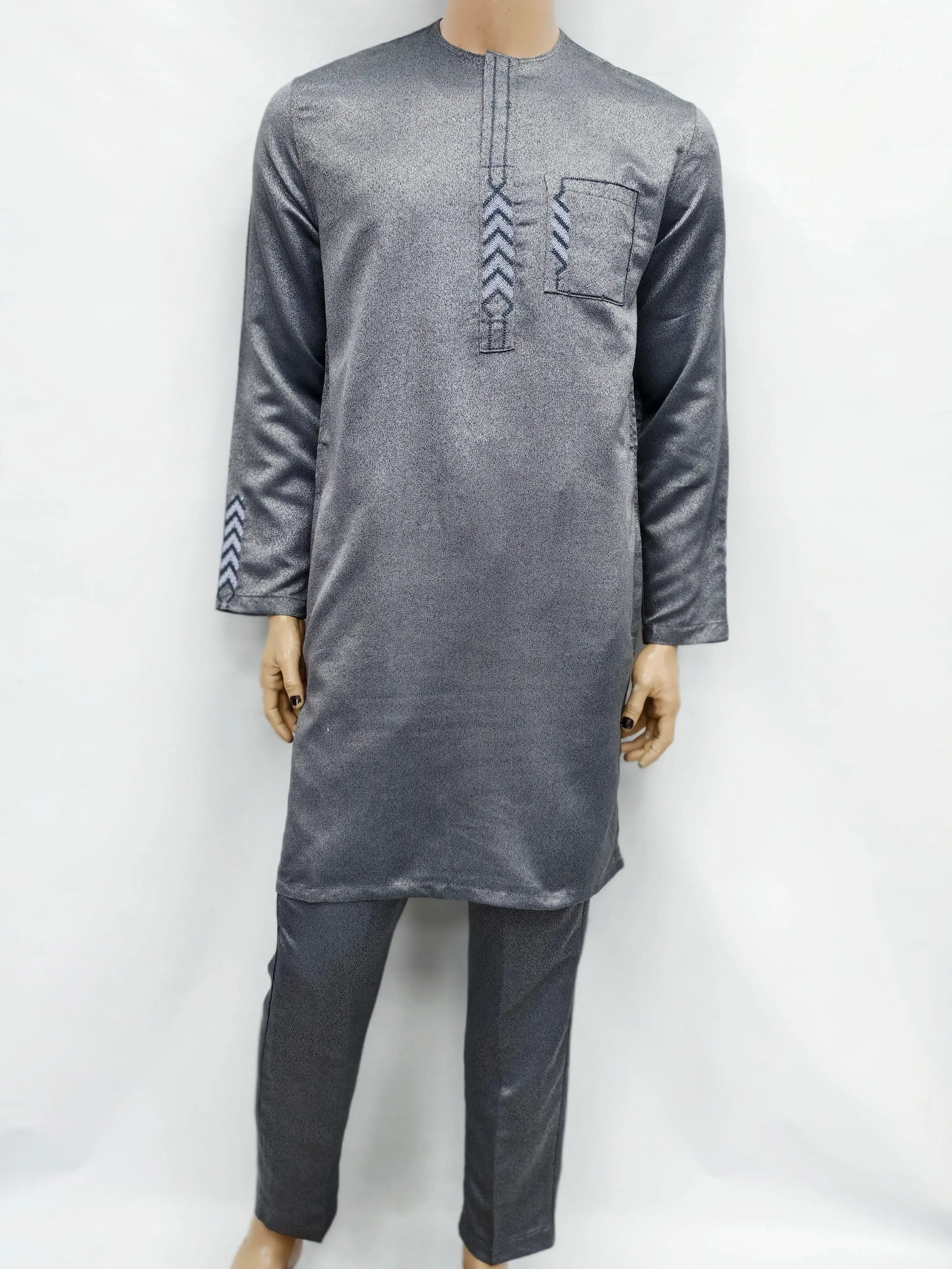 Islamic Muslim Moroccan Men's Arab Fashion Robe Long Sleeve Embroidered Arabian Jubba Thobe Clothing For Men