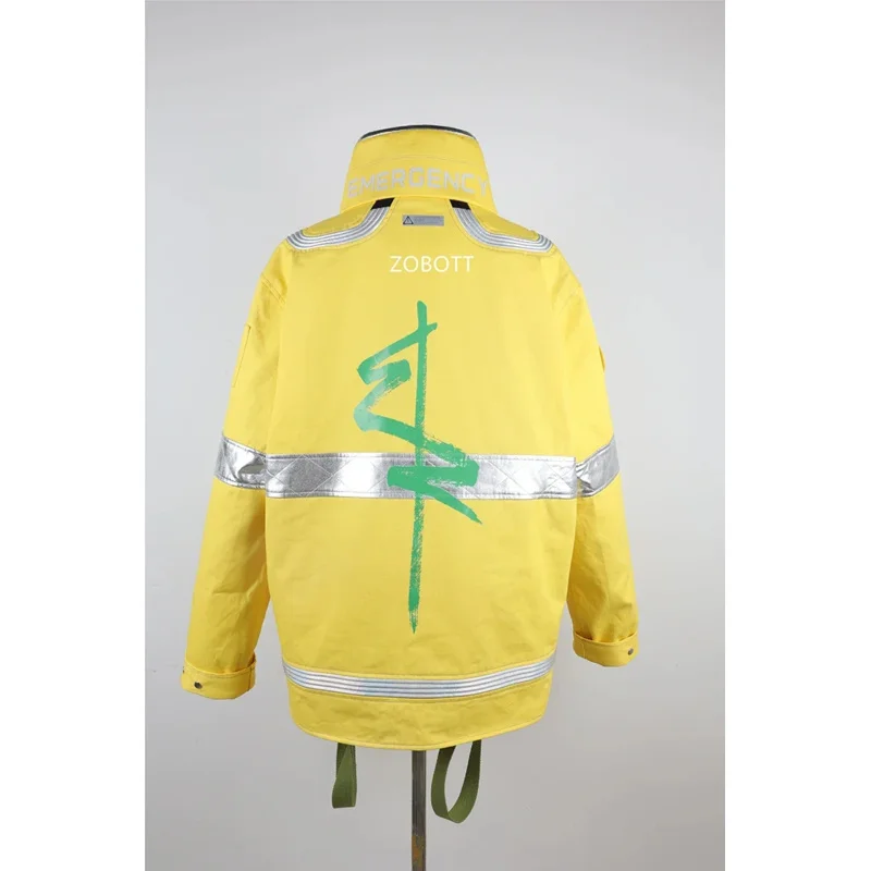 David Martinez Cosplay Costumes Jacket Anime Game Punk Style 2077 Yellow Luminous Coat For Man