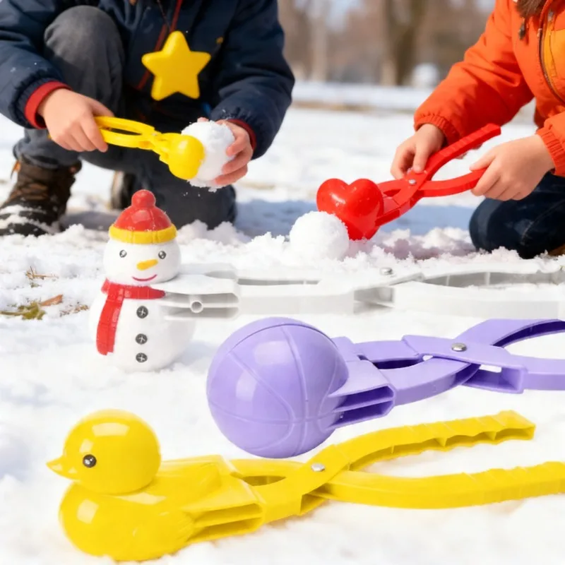 1 unidad de molde de arroz con forma de pato lindo, de plástico, con clip y asa, para niños, para exteriores, molde DIY para bolas de nieve y sushi