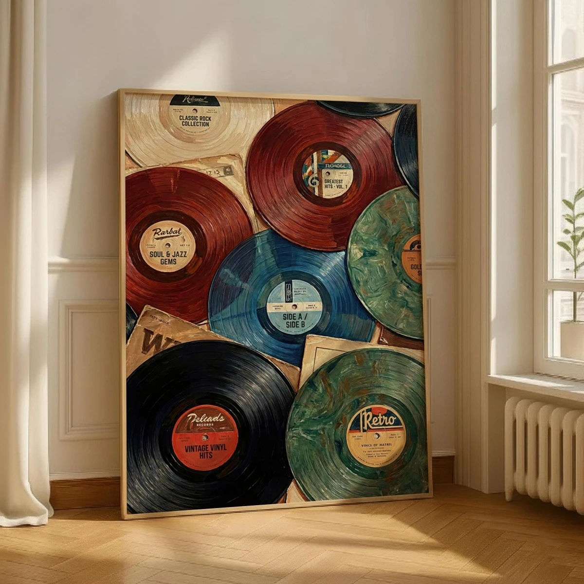 Vintage Eklektische Schallplatten Leinwanddruck Poster Retro Trendige Musik-Kunstdrucke Wohnzimmer Schlafzimmer Wandkunst Heim-Dekor Poster