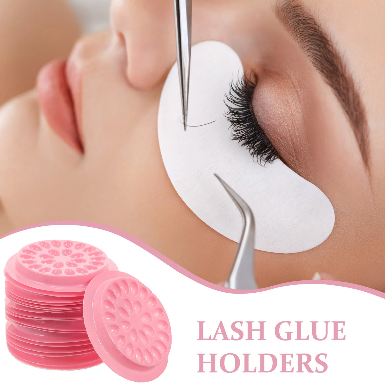 100 قطعة حامل غراء الرموش الصناعية أداة تمديد الأخاديد المتعددة لصالون لتقوم بها بنفسك استخدام لاش تمديد البليت رمش