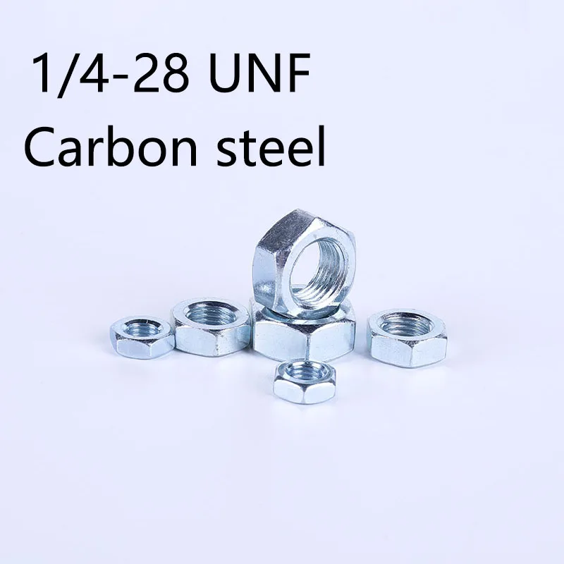 

30Pcs 1/4-28mm Carbon Steel Hexagon Nut American System Hexagon Locking Nuts