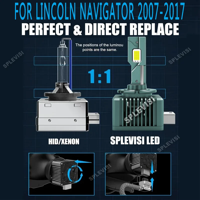 

Efficient Thermal Cooling System D3S Car Headlight Bulbs LED For Lincoln Navigator 2007 2008 2009 2010 2011 2012 2013 2014-2017