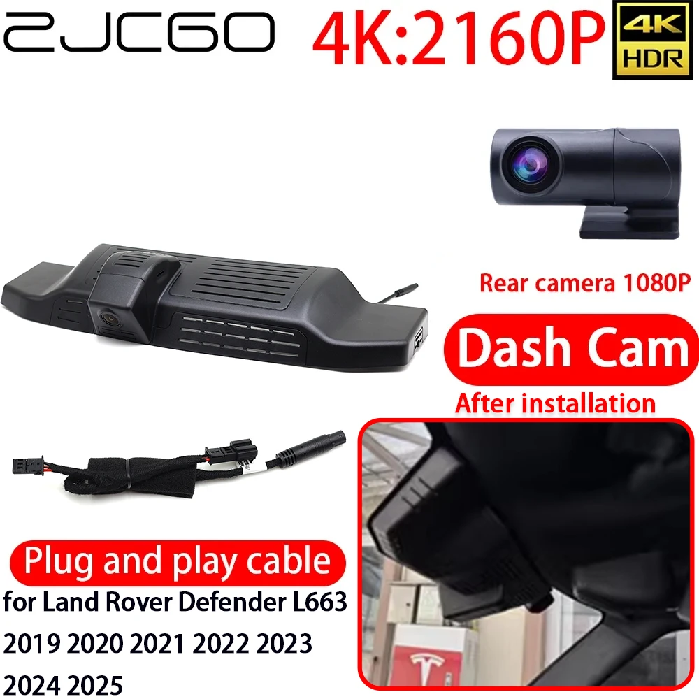 4K Car DVR Dash Cam Wifi Front Camera 24h Monitor Recording for Land Rover Defender L663 2019 2020 2021 2022 2023 2024 2025