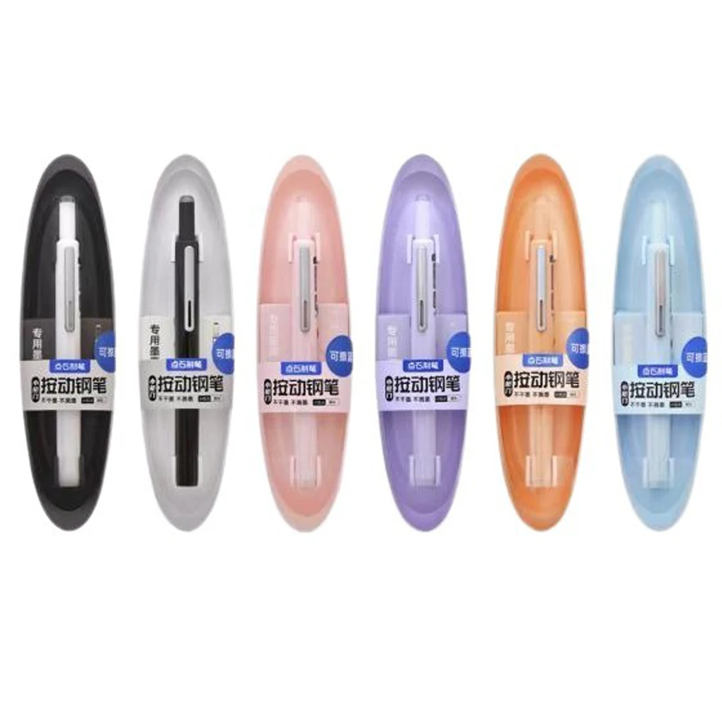 

Automatic Press Fountain Pen Press Replaceable Cartridge Ink for Student Writing Hard Pen Writing Ink Pen Have Refillable Ink