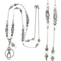 New Fashion Lanyard Necklace For Women Crystal Beads Key Holder Lanyards Women ID Card Badge Holder Accessories