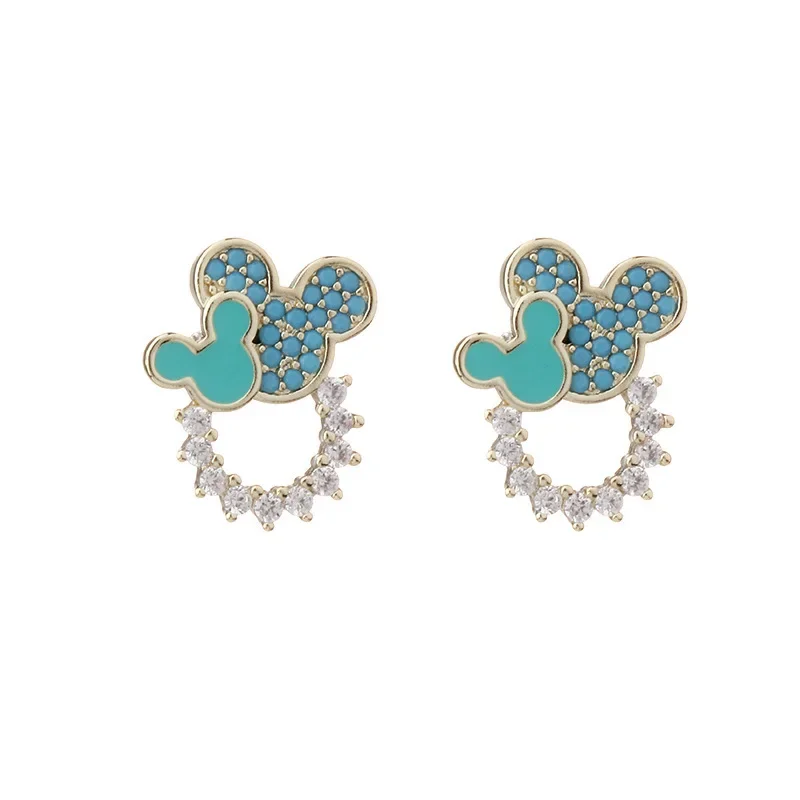 Disney Mickey Mouse Earrings Korean Fashion Flower Earrings Anime Figure for Women Earrings Jewelry Accessories Christmas Gifts