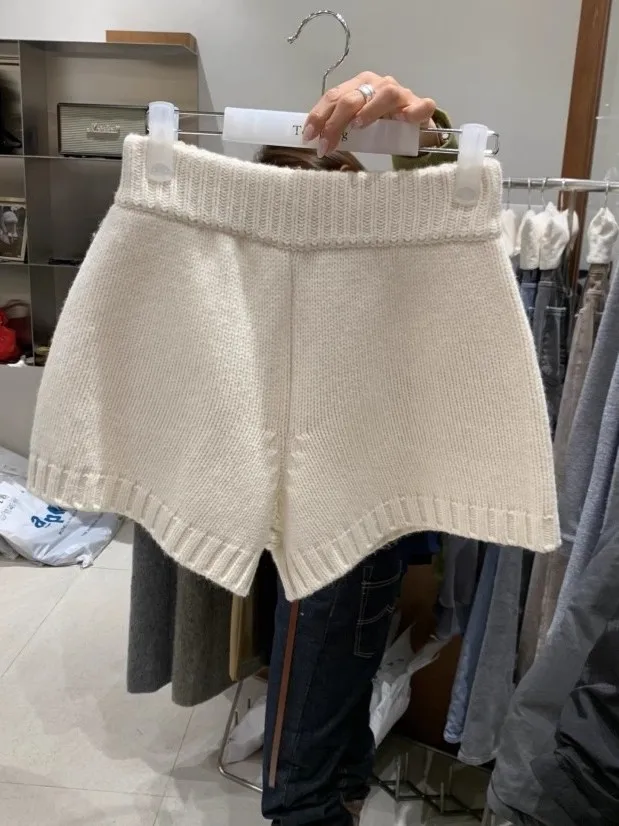 

Женские трикотажные брюки с высокой талией и широкими штанинами, эластичные, универсальные, повседневные, для осени и зимы, новинка