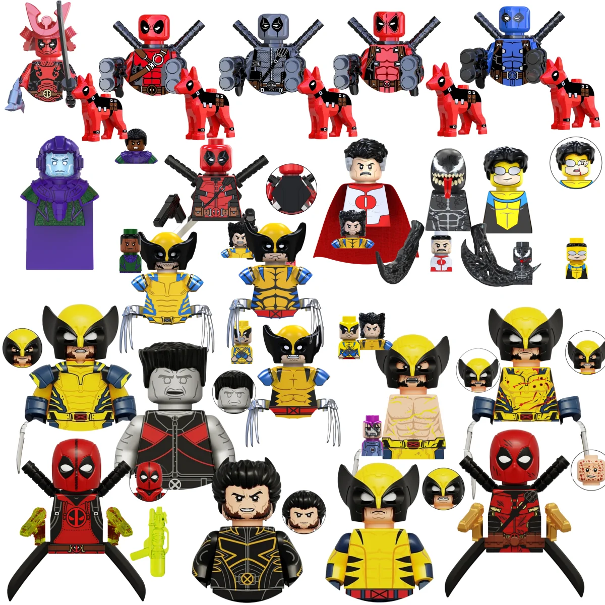 Blind Box Mini Bausteine TV6205 Figuren Big Goblin Spiderman Iron Man Venom Captain Hawk Deadpool Rüstung Weihnachtsgeschenk Spielzeug