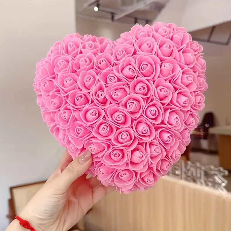 15 cm große, herzförmige, künstliche Rose, ideal als Geschenk zum Valentinstag, Muttertag, zum Schulabschluss, zum Tag der Lehrer und zum Geburtstag. – Detail 3