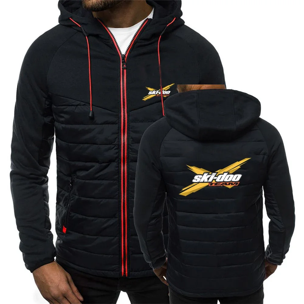 Ski Doo Can-am 2024 Men New Autumn and Winter Popular Patchwork Seven-color Cotton-padded Jacket Hooded Coats Printing Tops