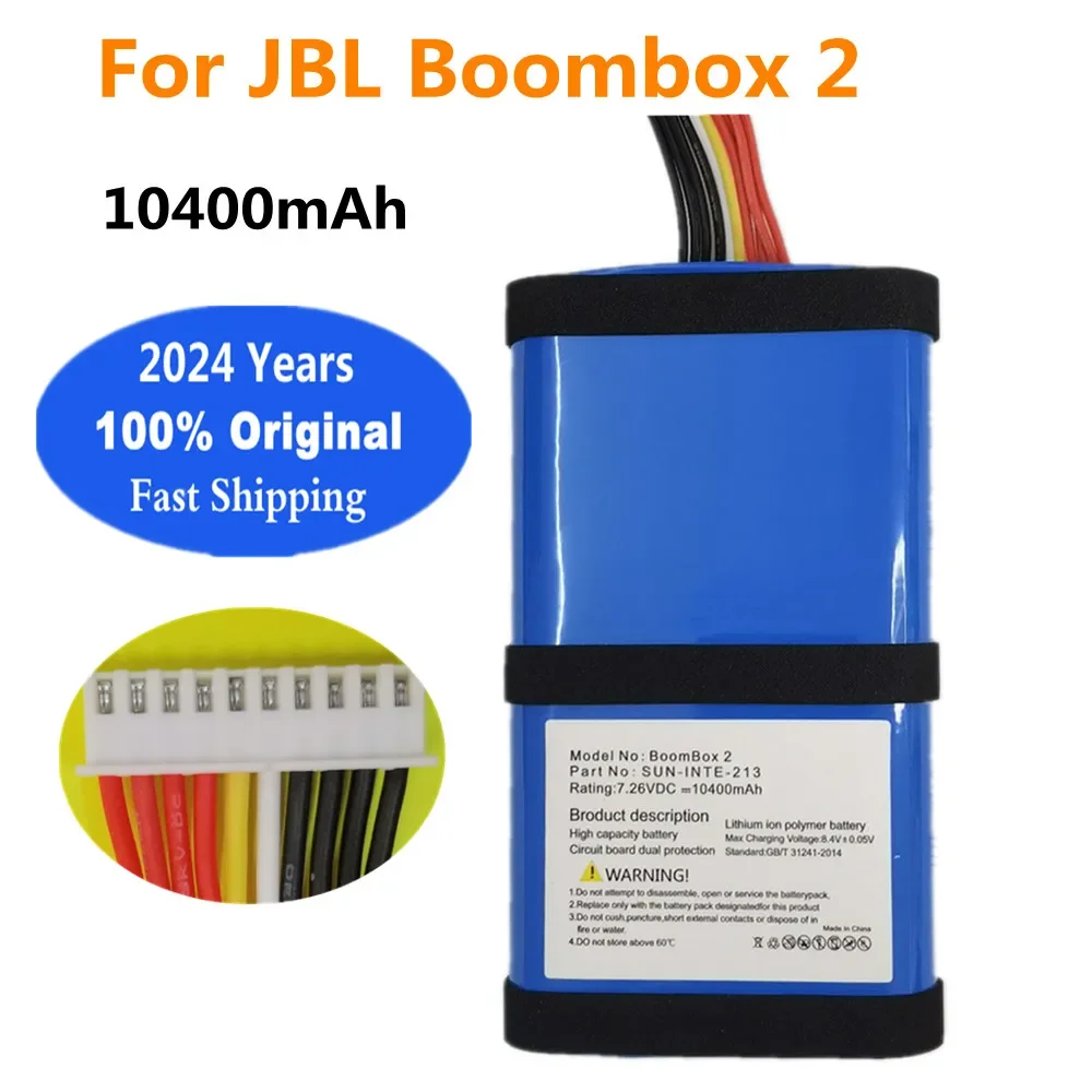 2024 Years 100% Original Speaker Battery For JBL Boombox 2 Boombox2 SUN-INTE-213 Wireless Bluetooth Player Bateria 10400mAh