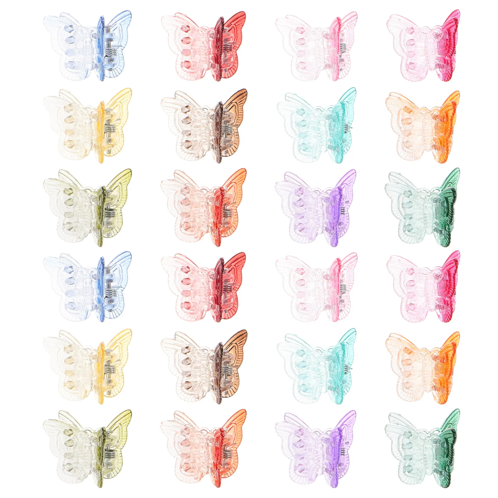 

50pcs Butterfly Hair Clips Mini Colorful Cute Accessories For Girls Women Small Durable Plastic Festival Wedding Hair