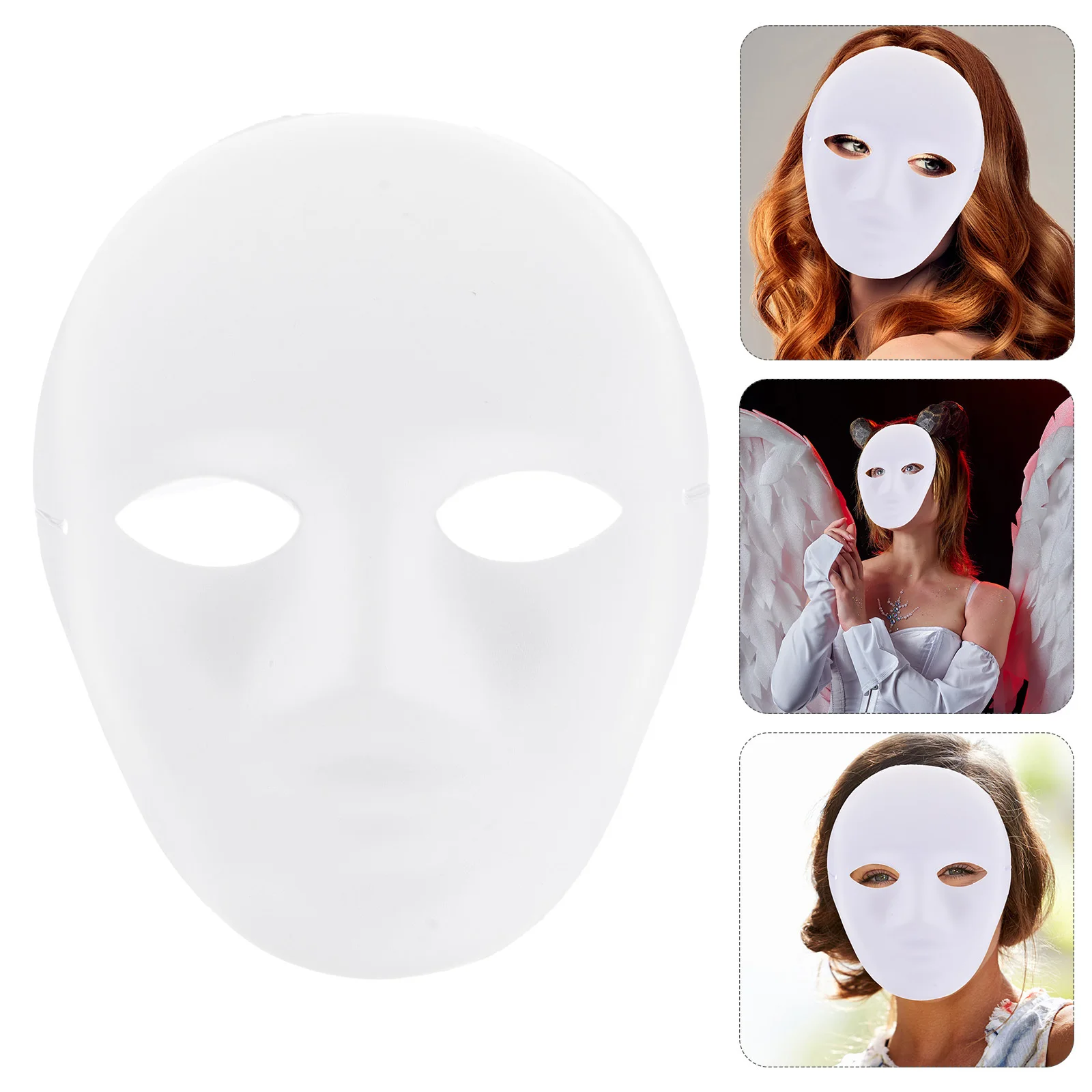 

6 Pcs Male Face Mask Paint Blank Facial Masks Makeup Paper Masquerade Paintable White for Painting Costume Child Halloween