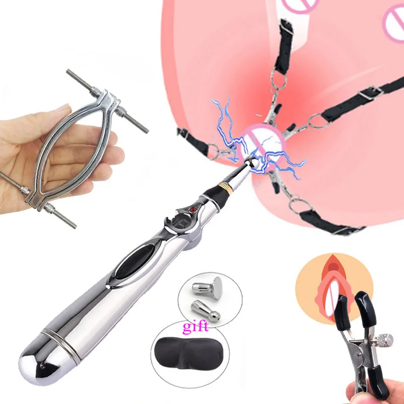 Kejutan listrik klitoris klem Labia logam klem Labia vagina laboratorium pemijat stimulasi klitoris Anal Dilator permainan dewasa