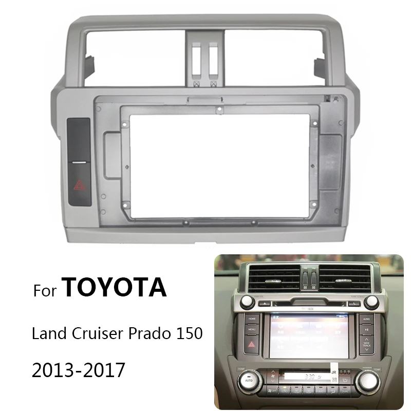 9/10 Inch Car Radio Frame Kit For TOYOTA Land Cruiser Prado 2013 - 2017 Auto Stereo Center Console Fascia Trim Bezel Faceplate