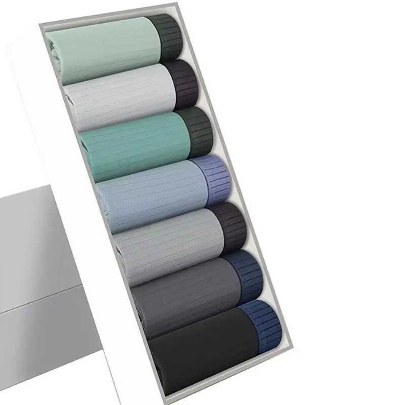 Men's Cotton Panties Underwears Boxers Men Underpants Cotton Thermal For Man Breath Able Homme Sexy Soft Male Short 7Pcs/Lot image 3