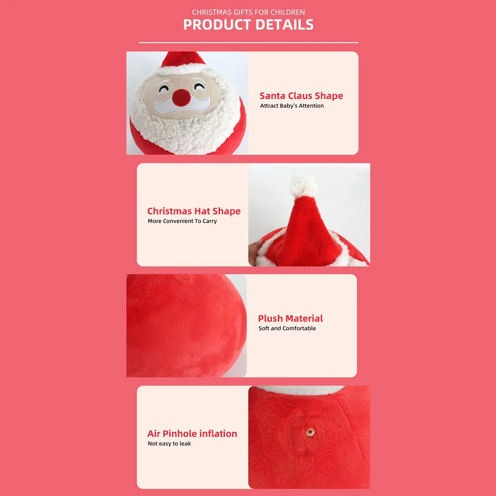 

Santa Claus Plush Toy Inflatable Plush Toy Christmas Santa Display Cuddly Figure Decoration Winter Holiday Prop For Shelf Mantel