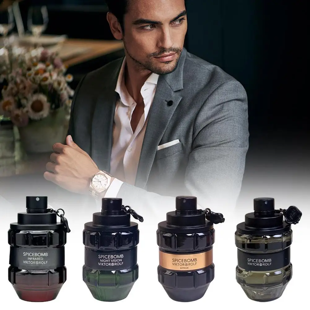 Perfume de pasión para hombres Perfume de larga duración 90 ml – Aromas de agrumi y arándanos picantes en negrita Cuatro variantes únicas para cada ocasión