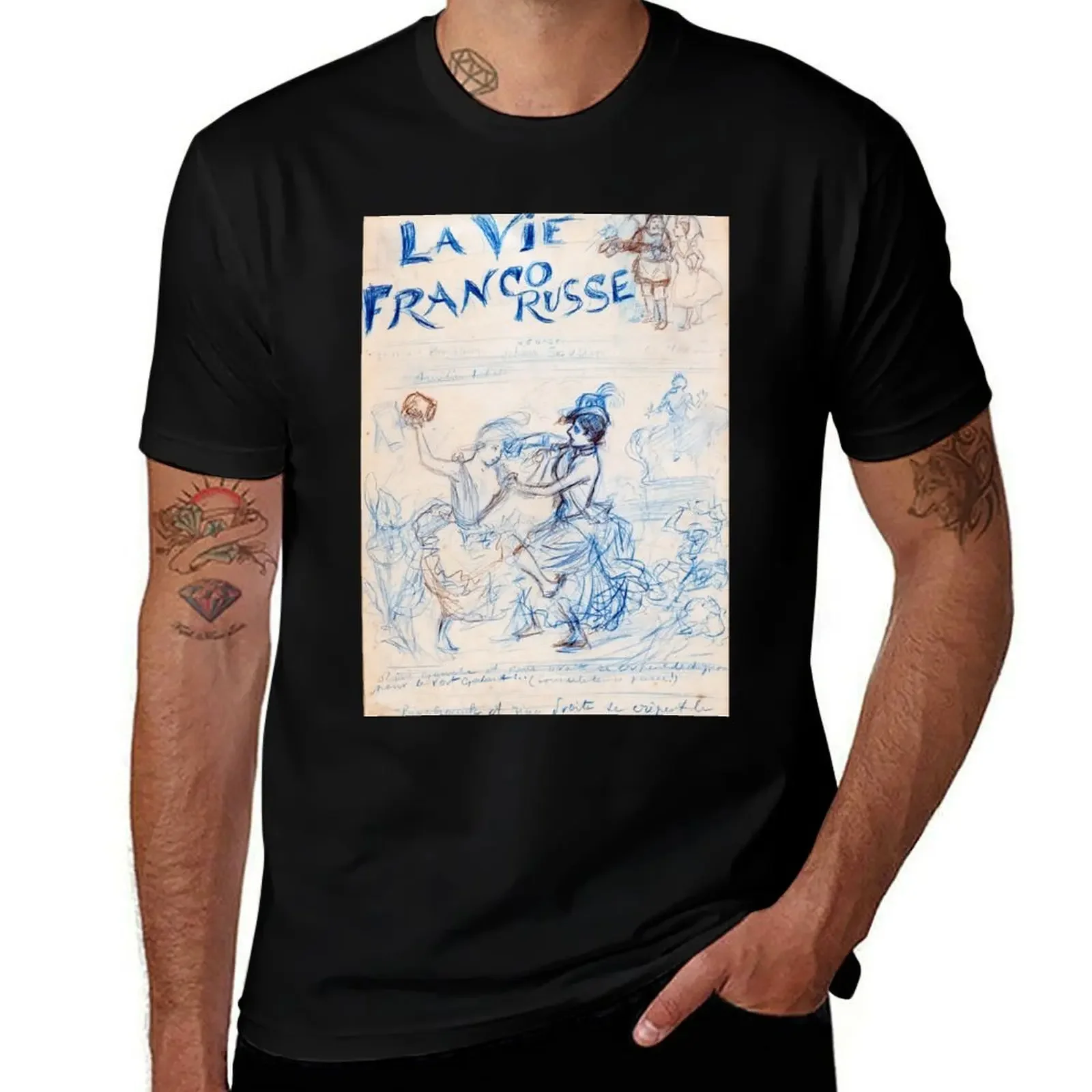 

Study for the cover of La Vie franco-russe T-Shirt blue lock summer 2025 workout shirts for men