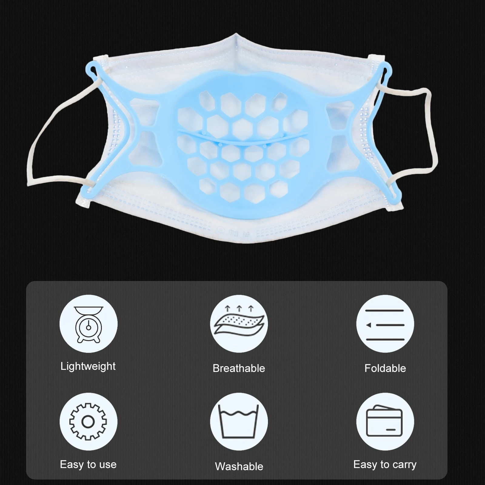 

3pcs Holder Reusable Silicone Bracket Inner Support Face Mask Bracket Mask St Durable Practical Health Accessories