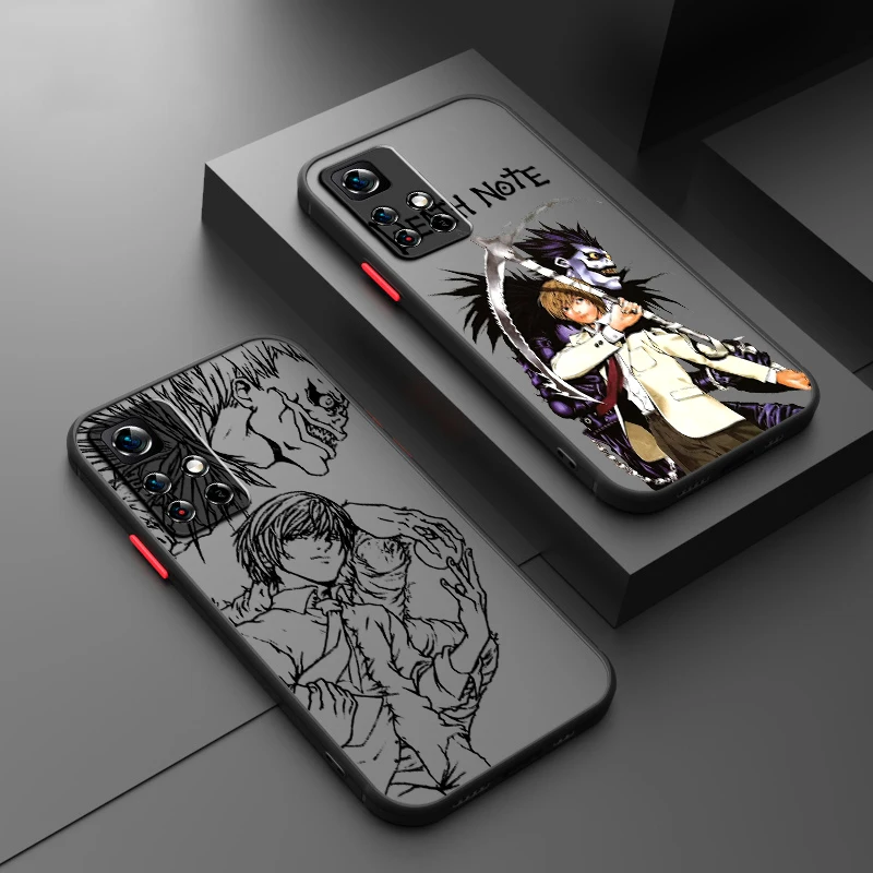 

D-DEATH NOTE Cool Fashion Frosted Translucent For Redmi 8 8A 9A 9C 9AT 9 9T 10X 10A 10C 10 11A 12C 12 13C 5G Funda Phone Case