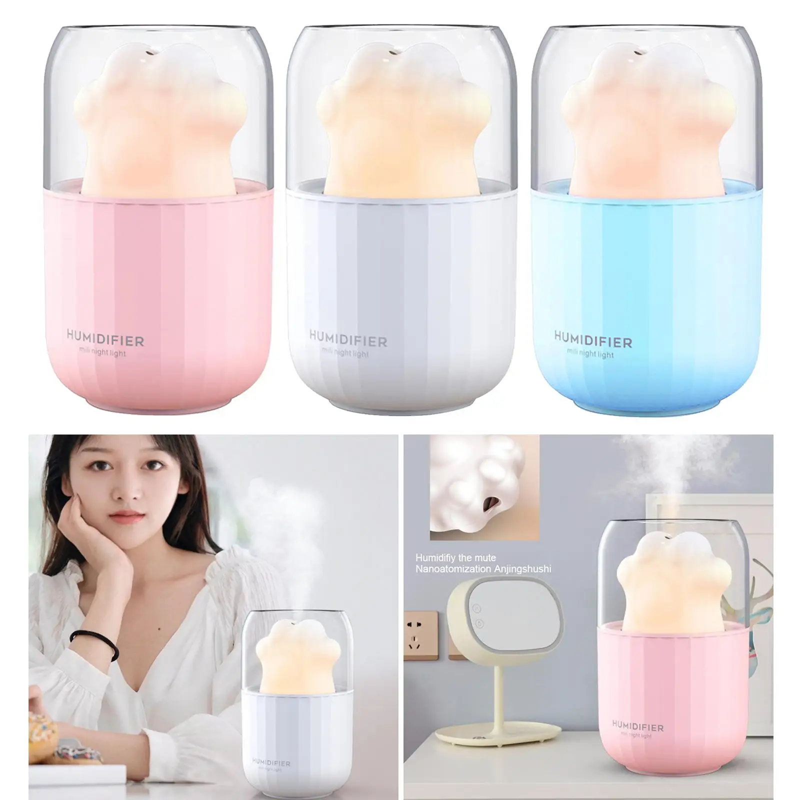 Umidificatore diffusore d'aria essenziale da 300ml, profumo per la casa per camera da letto baby Office Spa , LED