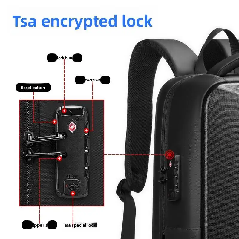 Men's Business Backpack Large Capacity E-sports Laptop Bag Multi-functional Casual Travel Hard Shell PC Waterproof Backpack