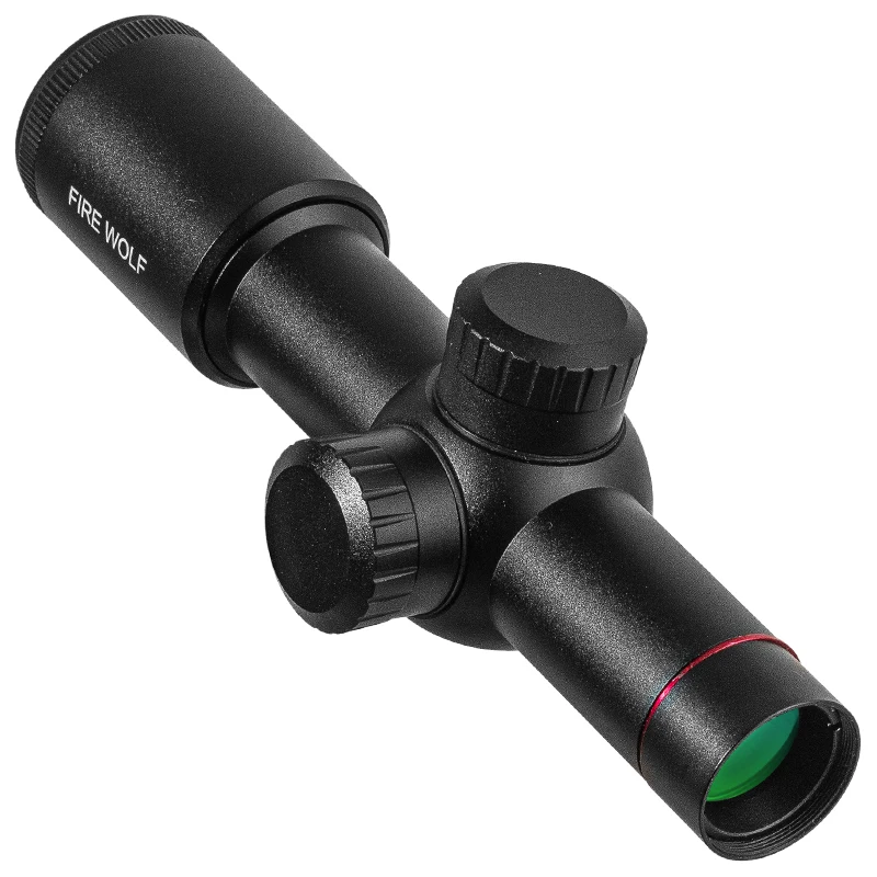 Imagem -02 - Fogo Lobo 4.5x20 Tactical Compacto Caça Rifle Scope Visão Óptica p4 Retículo Riflescope com Aleta-aberto Lente Tampas Anéis