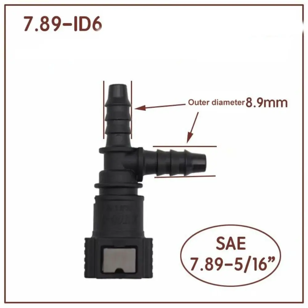 Durable 7.89 ID6 Hose Coupler Bundy Tee PA12 Plastic Fuel Line Hose 45° Quick Release Connector