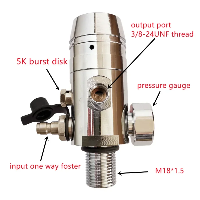 200 Bar Scuba Diving Regulator First Stage Pressure Reducing Valve For Small Tanks Air Cylinders