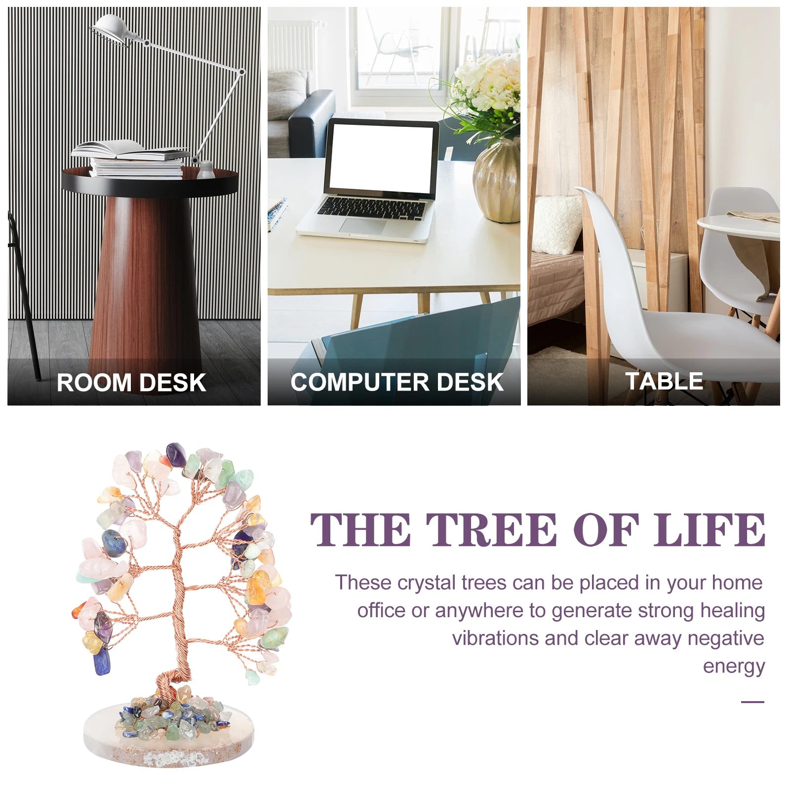 

Crystal Tree Ornament Non-Fading Desktop Decor Home Office Decoration Exquisite Unique Tree-Shaped Gift For Friends