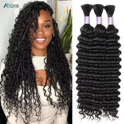 Deep Wave Braid Hair Bulk 100% Human Hair for Braiding 100g Boho Braids 100% Unprocessed No Weft Extensions Brazilian Remy Hair