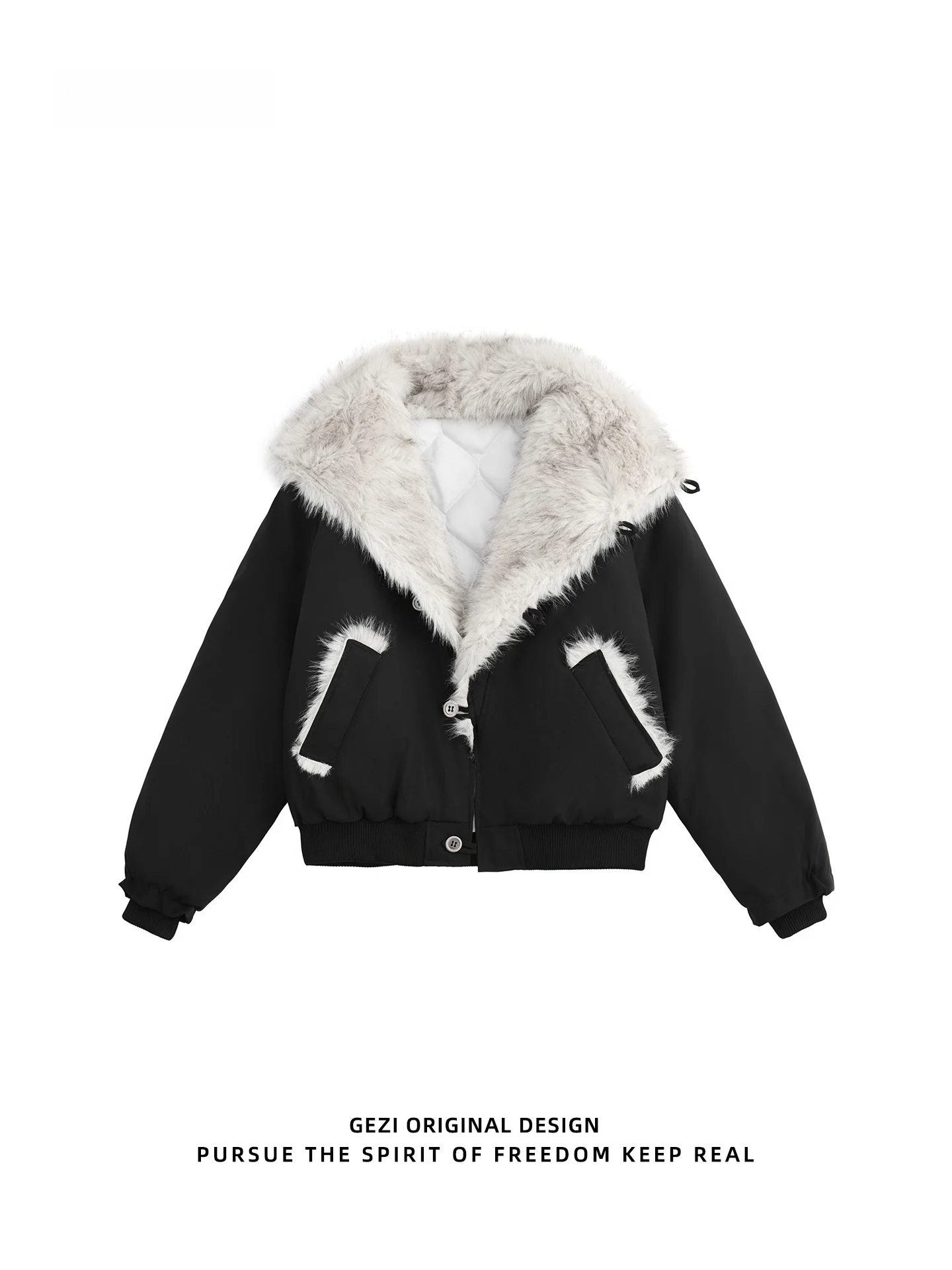 

Thiened Faux Fur Bomber Jaet for Couples Winter Warm Cotton Coat Youth Faion Loose Fit Long Sve Hooded Casual Outerwear
