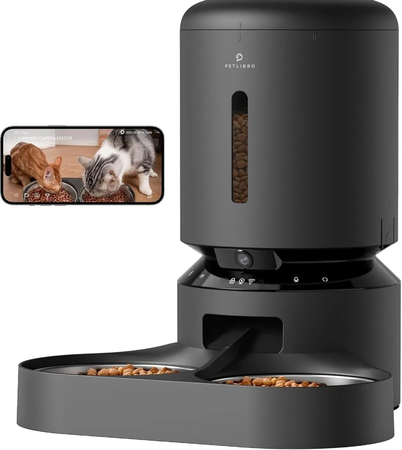 

PETLIBRO Automatic Cat Feeder with Camera, with Night Vision, 5G WiFi Pet Feeder with 2-Way Audio,Low Food &Motion &Sound Alerts