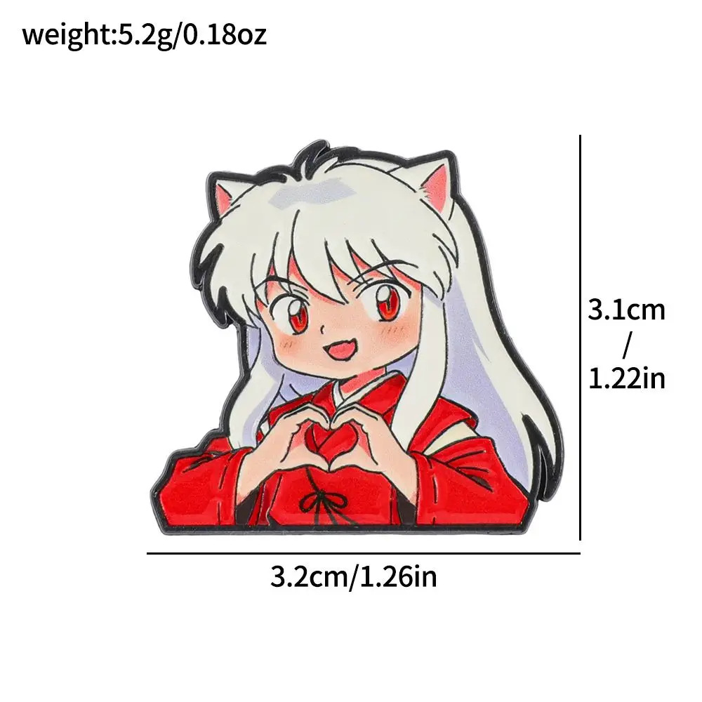 1-5pcs Inuyasha Alloy Badge Cartoon Anime Cute Metal Badge Sesshomaru and Kagome Pin Backpack Accessory Fun Gift for Friends view 3