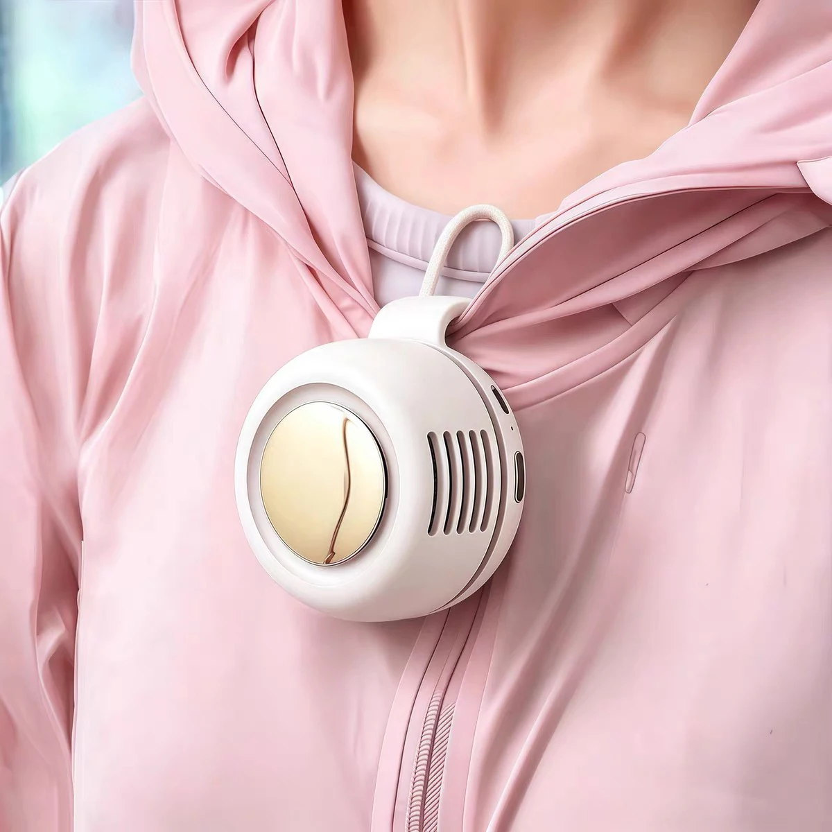 Portable Silent Mini Bladeless Fan Clip On Small Fan Clip on for Shirt & Waist Adjustable 3-Speed Suspended Whirlwind Fans