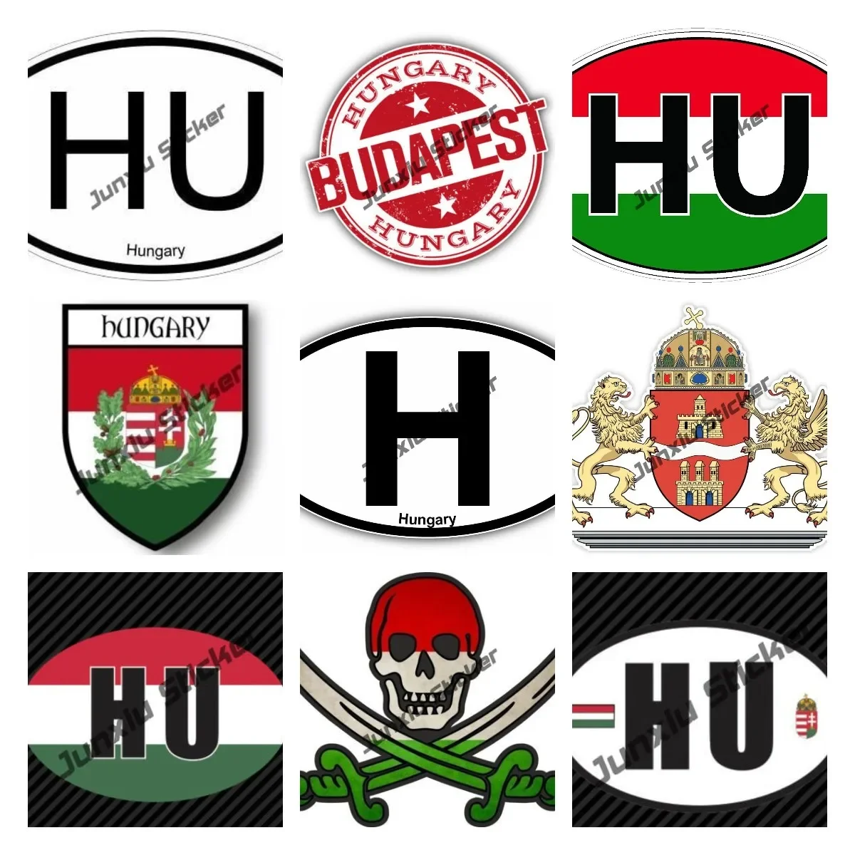 

Hungary Country Code H Flag Sticker Budapest Hungary Flag City Shield Crest Travel Stamp Car Bumper Sticker Decal Accessories