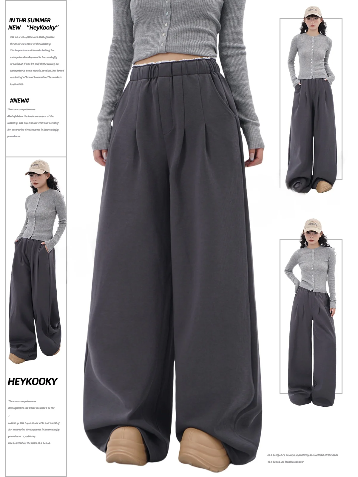 

Женские спортивные брюки с высокой талией, свободного кроя, в американском ретро-стиле, повседневные, прямые, с завышенной талией, удлиняющие ноги