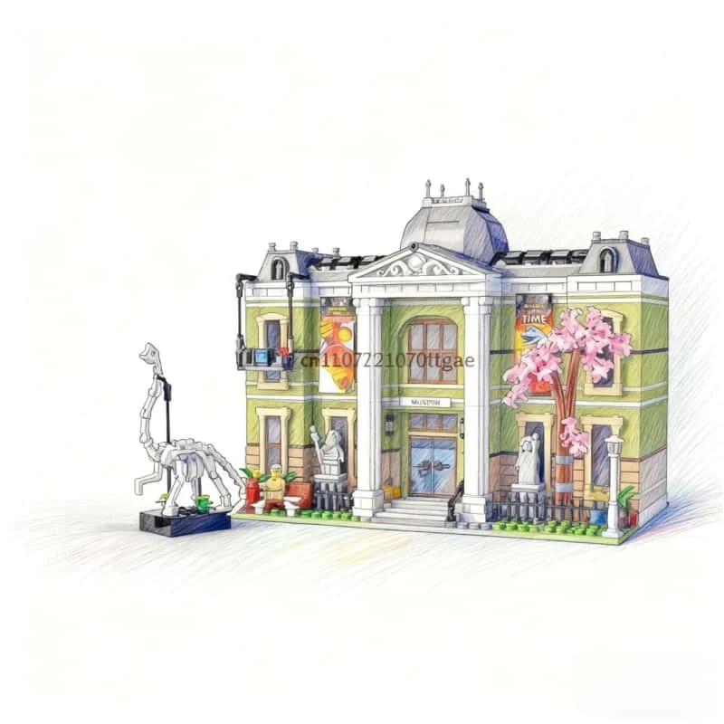 

2025 New icon Natural History Museum Modular Assembly Set Architectural Street View Building Block Toy Children's Gift