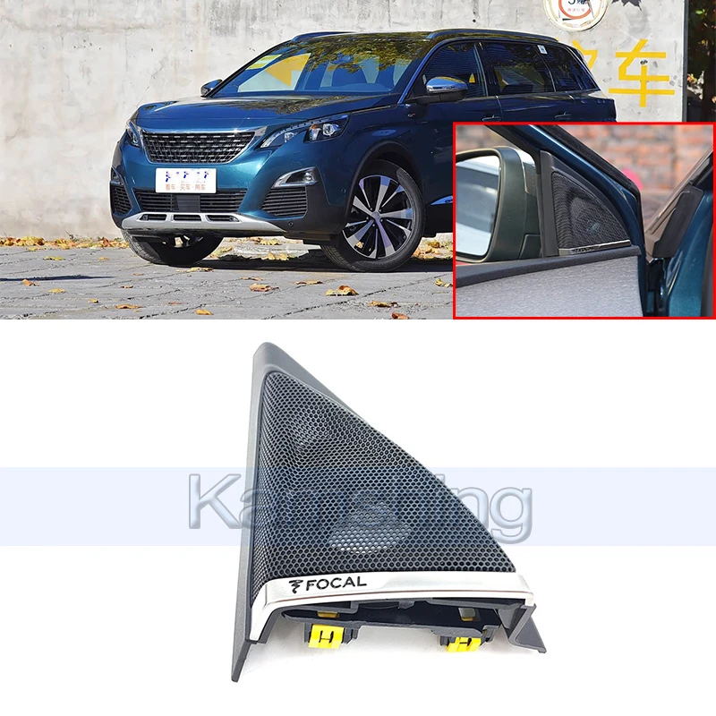 Kamshing Car Door Tweeter Cover For Peugeot 4008GT 5008GT Car Door Triangle Cover Speaker Door Horn Trim Cover