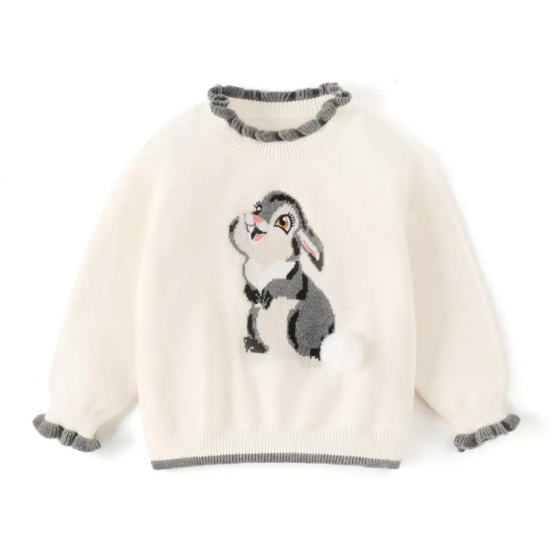 2024 Cute Squirrel Girl Knitted Sweater Girl Pullover Autumn Winter Warm Long Sleeve Sweaters High Quality Girl Knitting Clothes