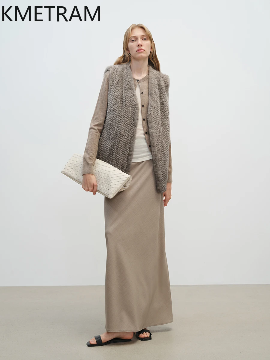 Natural Mink Fur Vest Women High Quality Sleeveless Woven Fur Coat Woman Winter Clothes 2025 New in Outerwears шуба женская